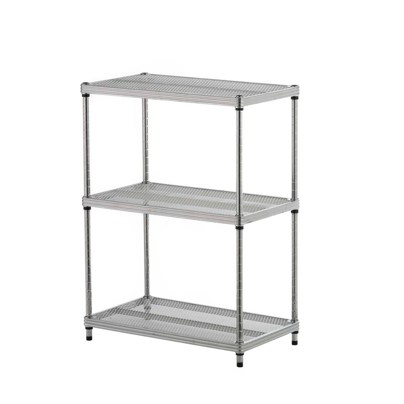 MeshWorks Shelving 3 Tier Silver